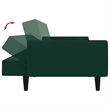 Vidaxl Sofa Bed in Dark Green Polyester Velvet