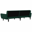 Vidaxl Sofa Bed in Dark Green Polyester Velvet