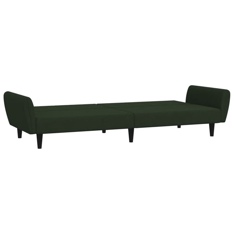 Vidaxl Sofa Bed in Dark Green Polyester Velvet