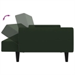 Vidaxl Sofa Bed in Dark Green Polyester Velvet
