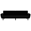 Vidaxl 2-Seater Sofa Bed in Black Polyester Velvet