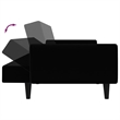Vidaxl 2-Seater Sofa Bed in Black Polyester Velvet
