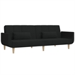 Vidaxl 2-Seater Sofa Bed in Black Polyester