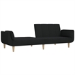 Vidaxl 2-Seater Sofa Bed in Black Polyester