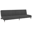 Vidaxl Metal 2-Seater Sofa Bed in Dark Grey Polyester