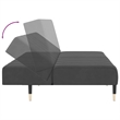 Vidaxl Metal 2-Seater Sofa Bed in Dark Grey Polyester