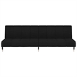 Vidaxl Metal 2-Seater Sofa Bed in Black Polyester Velvet