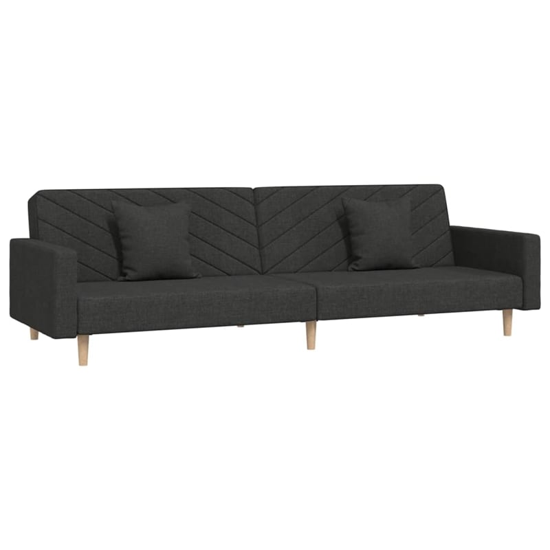 Vidaxl Metal 2-Seater Sofa Bed in Black Fabric