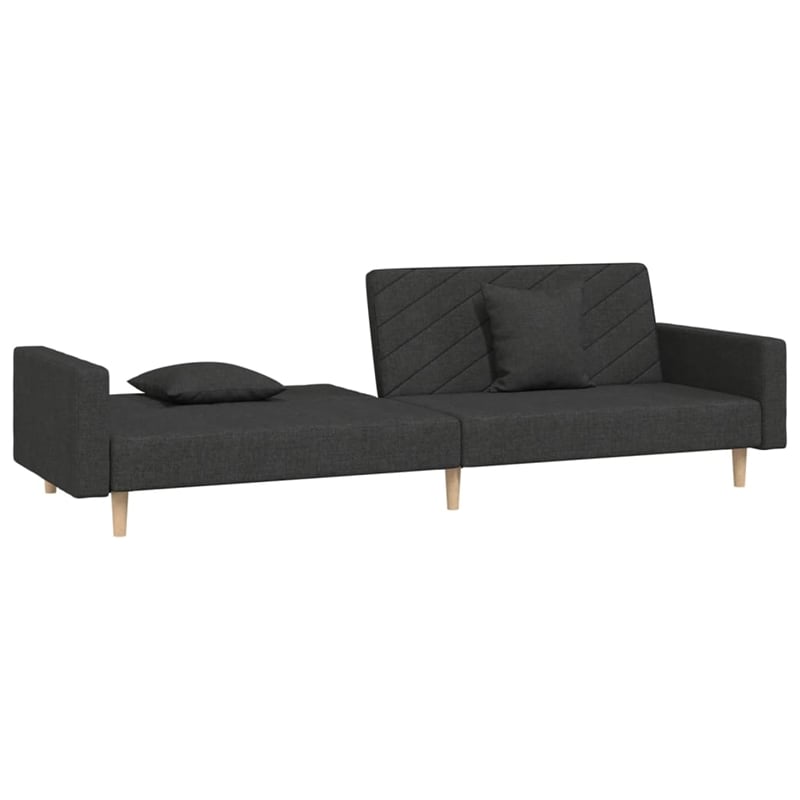 Vidaxl Metal 2-Seater Sofa Bed in Black Fabric
