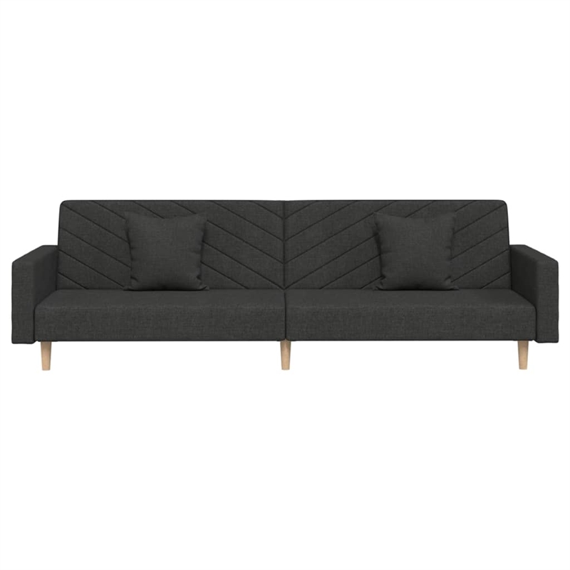 Vidaxl Metal 2-Seater Sofa Bed in Black Fabric