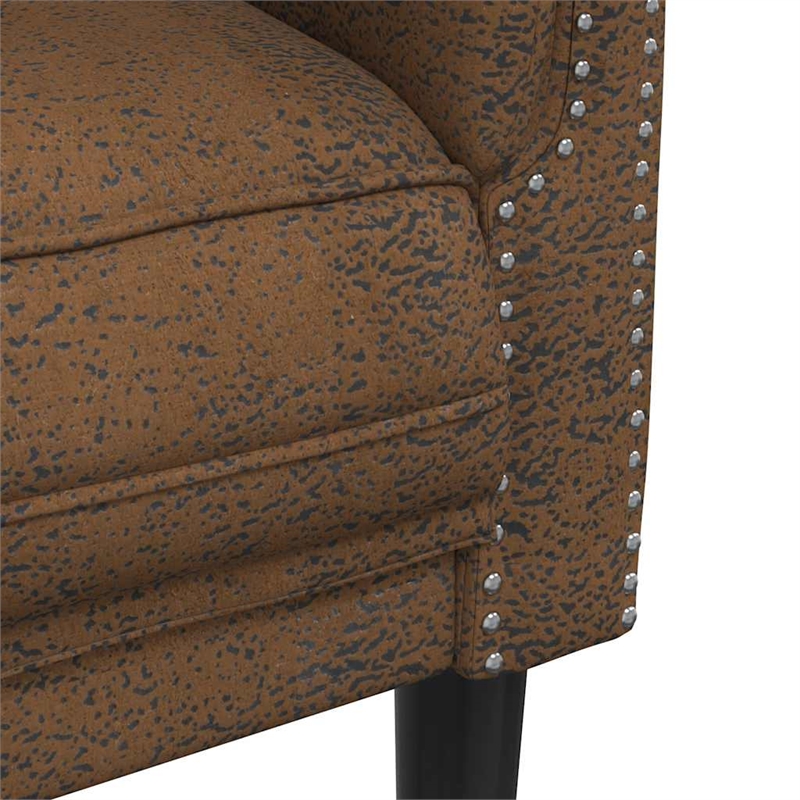 Vidaxl 3-Seater Faux Suede Sofa in Brown