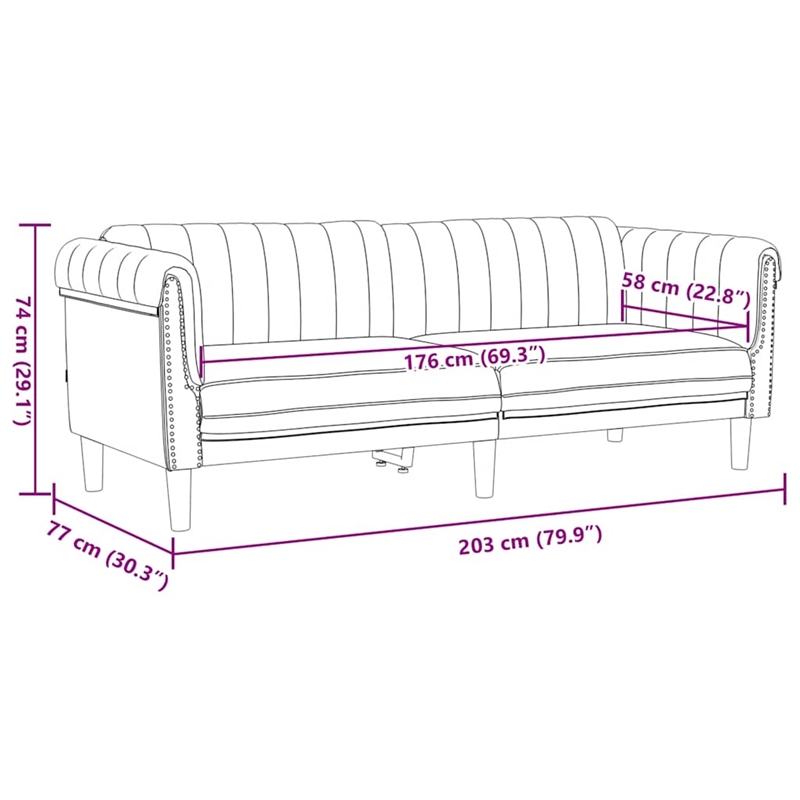 Vidaxl 3-Seater Faux Suede Sofa in Brown
