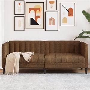 Vidaxl Sofa in Brown Faux Suede Leather