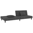 Vidaxl Metal 2-Seater Sofa Bed in Dark Gray Polyester