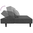 Vidaxl Metal 2-Seater Sofa Bed in Dark Gray Polyester