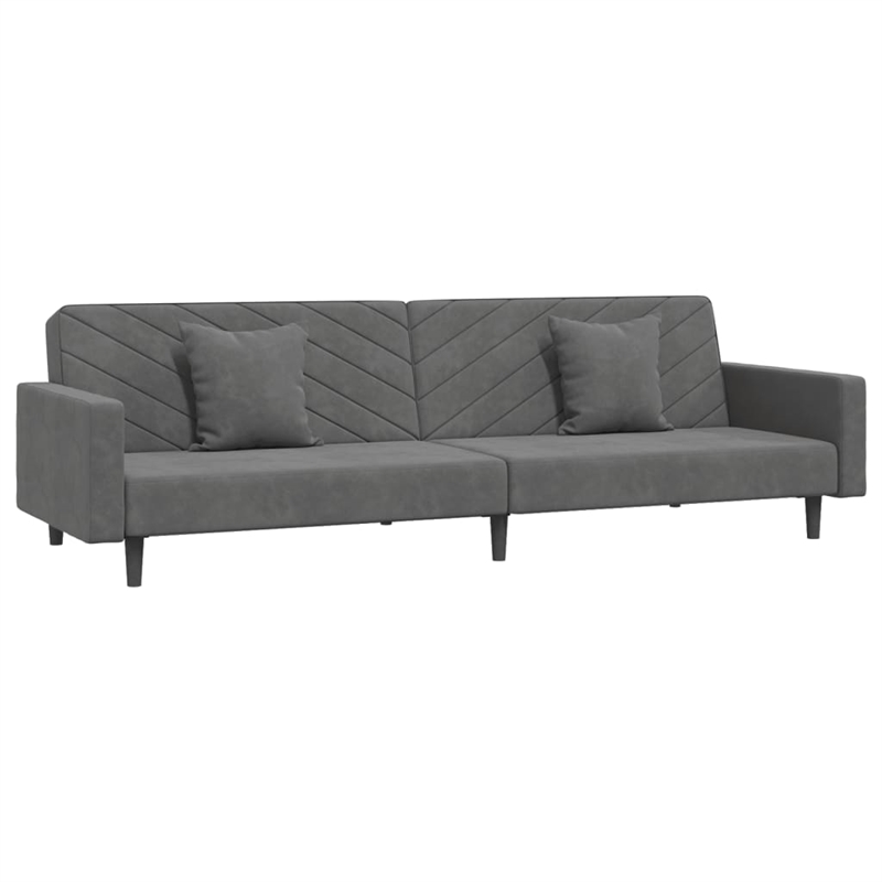 Vidaxl 2-Seater Sofa Bed in Dark Grey Polyester Velvet