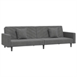 Vidaxl 2-Seater Sofa Bed in Dark Grey Polyester Velvet