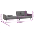 Vidaxl 2-Seater Sofa Bed in Dark Grey Polyester Velvet