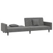Vidaxl 2-Seater Sofa Bed in Dark Grey Polyester Velvet