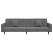 Vidaxl 2-Seater Sofa Bed in Dark Grey Polyester Velvet