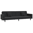 Vidaxl Sofa Bed in Black Velvet Polyester Velvet