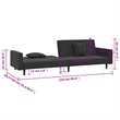 Vidaxl Sofa Bed in Black Velvet Polyester Velvet