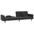 Vidaxl Sofa Bed in Black Velvet Polyester Velvet