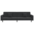 Vidaxl Sofa Bed in Black Velvet Polyester Velvet