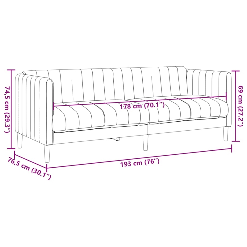 Vidaxl Large Durable Sofa in Brown Faux Suede