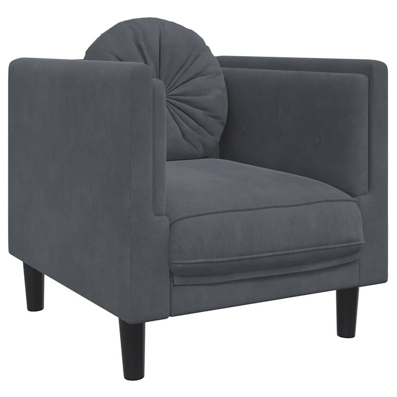 Vidaxl Single Sofa Chair in Dark Grey Velvet