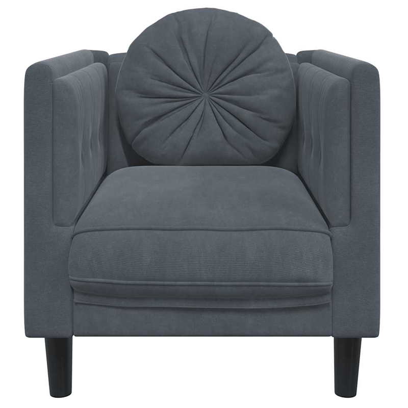Vidaxl Single Sofa Chair in Dark Grey Velvet