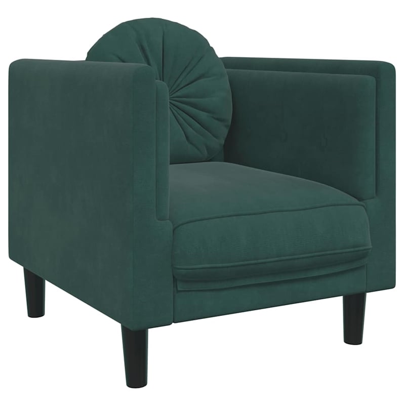 Vidaxl Single Sofa Chair in Dark Green Velvet