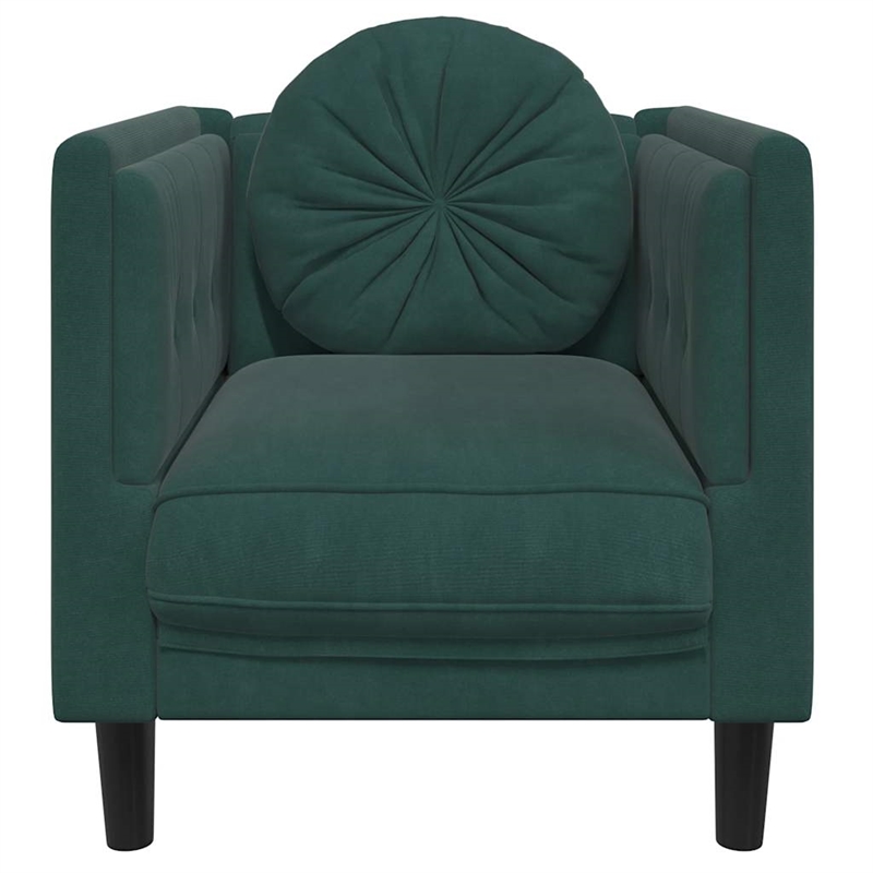Vidaxl Single Sofa Chair in Dark Green Velvet