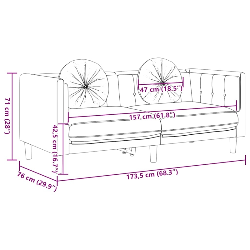 Vidaxl Sofa in Brown Faux Suede Leather