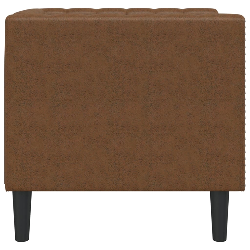 Vidaxl Chesterfield Single Sofa Chair in Brown Faux Suede Leather