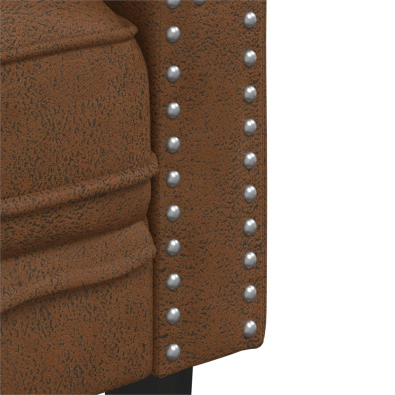 Vidaxl Chesterfield Single Sofa Chair in Brown Faux Suede Leather