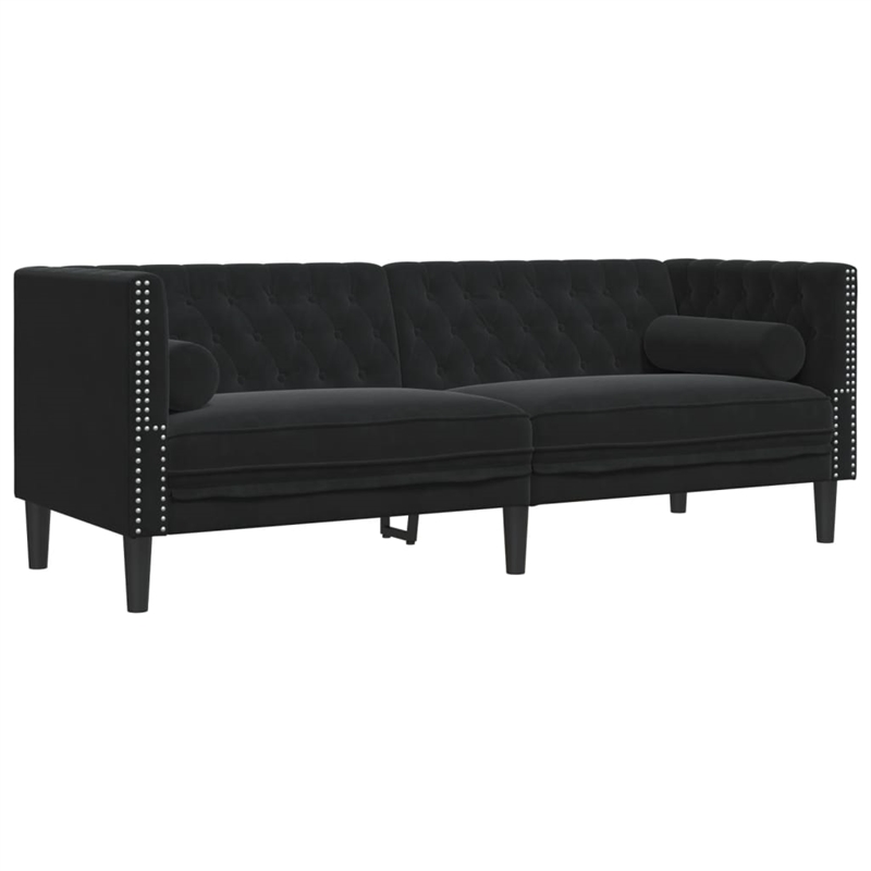 Vidaxl 3-Seater Chesterfield Sofa in Black Velvet