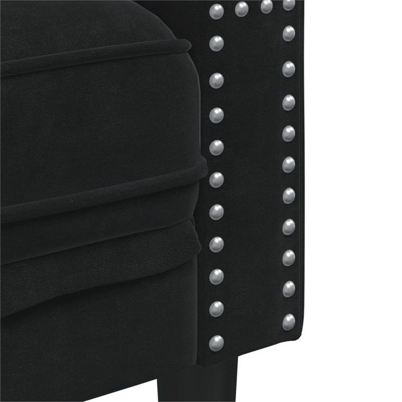 Vidaxl 3-Seater Chesterfield Sofa in Black Velvet