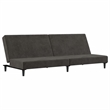Vidaxl Sofa Bed in Dark Gray Polyester Velvet