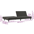 Vidaxl Sofa Bed in Dark Gray Polyester Velvet