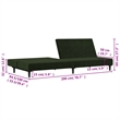 Vidaxl Sofa Bed in Dark Green Polyester Velvet