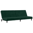 Vidaxl Sofa Bed in Dark Green Polyester Velvet