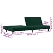 Vidaxl Sofa Bed in Dark Green Polyester Velvet