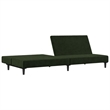 Vidaxl Sofa Bed in Dark Green Polyester Velvet