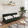 Vidaxl Sofa Bed in Dark Green Polyester Velvet