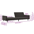 Vidaxl 2-Seater Sofa Bed in Dark Grey Polyester Velvet