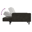 Vidaxl 2-Seater Sofa Bed in Dark Grey Polyester Velvet