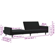 Vidaxl Medium Sofa Bed in Black Polyester Velvet