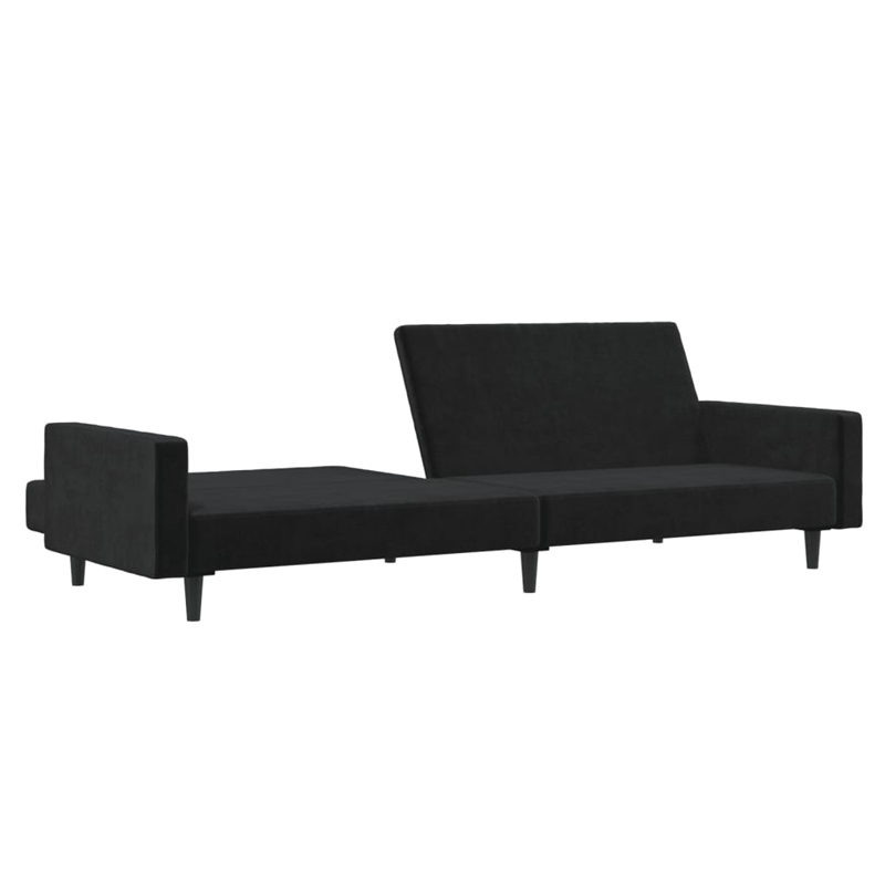Vidaxl Medium Sofa Bed in Black Polyester Velvet