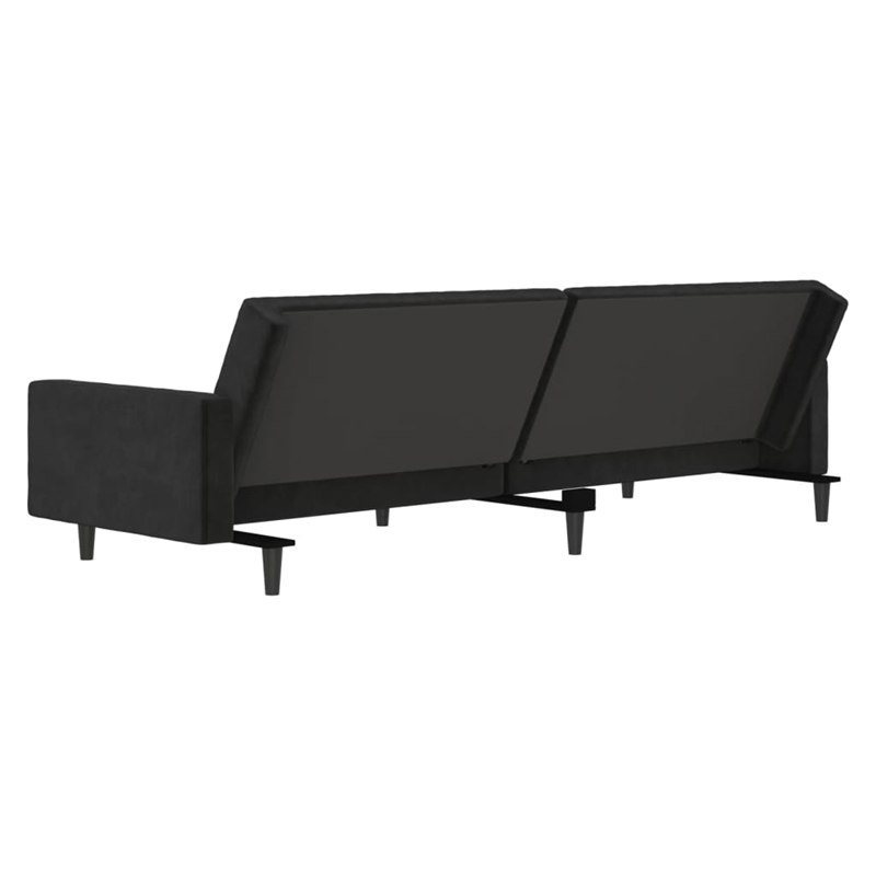 Vidaxl Medium Sofa Bed in Black Polyester Velvet